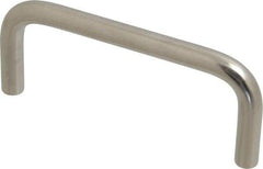 Amatom Electronic Hardware - 4-3/8" Long x 1-7/8" High, Round Handle - Clear Passivated, Stainless Steel, 4" Center to Center - Apex Tool & Supply