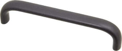 Amatom Electronic Hardware - 4-9/32" Long x 0.44" Wide x 1" High, Oval Handle - Black Anodized, Aluminum, 4" Center to Center - Apex Tool & Supply
