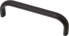 Amatom Electronic Hardware - 4-9/32" Long x 0.44" Wide x 1-9/32" High, Oval Handle - Black Anodized, Aluminum, 4" Center to Center - Apex Tool & Supply