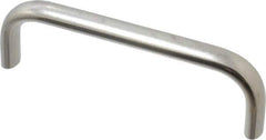 Amatom Electronic Hardware - 4-9/32" Long x 0.44" Wide x 1-9/32" High, Oval Handle - Clear Passivated, Stainless Steel, 4" Center to Center - Apex Tool & Supply