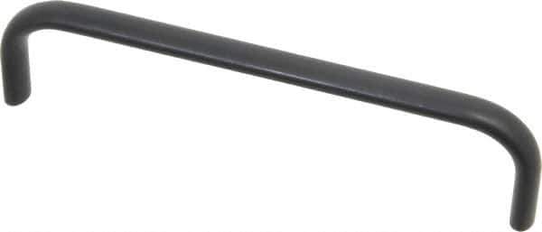 Amatom Electronic Hardware - 6-9/32" Long x 0.44" Wide x 1-1/2" High, Oval Handle - Black Anodized, Aluminum, 6" Center to Center - Apex Tool & Supply