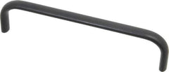 Amatom Electronic Hardware - 6-9/32" Long x 0.44" Wide x 1-1/2" High, Oval Handle - Black Anodized, Aluminum, 6" Center to Center - Apex Tool & Supply