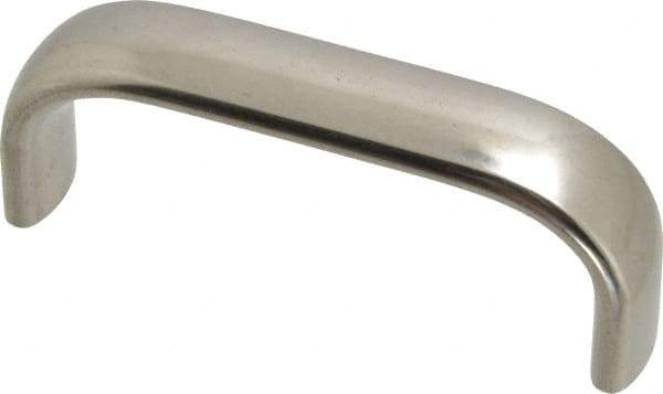 Amatom Electronic Hardware - 3-9/32" Long x 0.63" Wide x 1-9/32" High, Oval Handle - Clear Passivated, Stainless Steel, 3" Center to Center - Apex Tool & Supply
