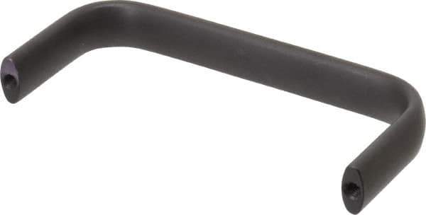 Amatom Electronic Hardware - 4-25/32" Long x 0.63" Wide x 2" High, Oval Handle - Black Anodized, Aluminum, 4-1/2" Center to Center - Apex Tool & Supply