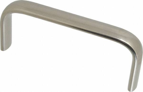 Amatom Electronic Hardware - 4-25/32" Long x 0.63" Wide x 2" High, Oval Handle - Clear Passivated, Stainless Steel, 4-1/2" Center to Center - Apex Tool & Supply