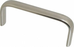 Amatom Electronic Hardware - 4-25/32" Long x 0.63" Wide x 2" High, Oval Handle - Clear Passivated, Stainless Steel, 4-1/2" Center to Center - Apex Tool & Supply