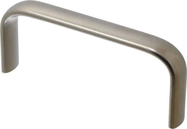 Amatom Electronic Hardware - 4-27/32" Long x 0.63" Wide x 2" High, Oval Handle - Clear Passivated, Stainless Steel, 4-9/16" Center to Center - Apex Tool & Supply