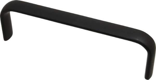 Amatom Electronic Hardware - 6-9/32" Long x 0.63" Wide x 2" High, Oval Handle - Black Anodized, Aluminum, 6" Center to Center - Apex Tool & Supply