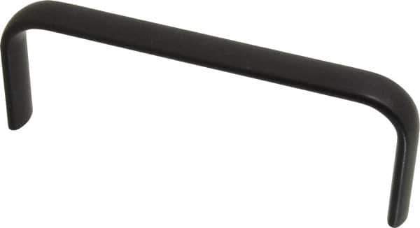 Amatom Electronic Hardware - 6-9/32" Long x 0.63" Wide x 2-1/4" High, Oval Handle - Black Anodized, Aluminum, 6" Center to Center - Apex Tool & Supply
