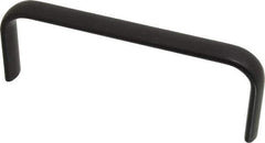 Amatom Electronic Hardware - 6-9/32" Long x 0.63" Wide x 2-1/4" High, Oval Handle - Black Anodized, Aluminum, 6" Center to Center - Apex Tool & Supply