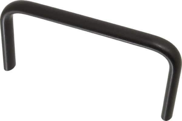 Amatom Electronic Hardware - 6-3/8" Long x 0.63" Wide x 3" High, Oval Handle - Black Anodized, Aluminum, 6" Center to Center - Apex Tool & Supply