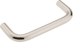 Amatom Electronic Hardware - 3-5/16" Long x 1-5/16" High, Round Handle - Nickel Plated, Brass, 3" Center to Center - Apex Tool & Supply