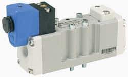Parker - Four Way, Two Position, Aluminum Solenoid Valve - Normally Open Through Ports 1 & 2, Nitrile Seal - Apex Tool & Supply