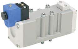 Parker - 4 Way, 2 Position, Aluminum Solenoid Valve - Normally Open Through Ports 1 & 2, Nitrile Seal - Apex Tool & Supply