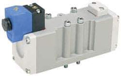 Parker - 4 Way, 2 Position, Aluminum Solenoid Valve - Normally Open Through Ports 1 & 2, Nitrile Seal - Apex Tool & Supply