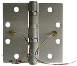 Stanley - 4-1/2" Long x 4-1/2" Wide Steel Full Mortise, Concealed Electric Commercial Hinge - Apex Tool & Supply