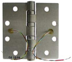 Stanley - 4-1/2" Long x 4-1/2" Wide Steel Full Mortise, Concealed Electric Commercial Hinge - Apex Tool & Supply