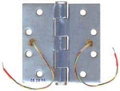 Stanley - 4-1/2" Long x 4-1/2" Wide Steel Full Mortise, Concealed Electric Commercial Hinge - Apex Tool & Supply
