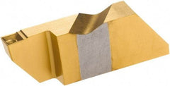 Tool-Flo - 3125FLGD Grade GP50, 3.18mm Cutting Width Carbide Grooving Insert - 1/4" Max Depth of Cut, Left Hand, 0.005 to 0.01" Corner Radius, TiN Finish - Apex Tool & Supply