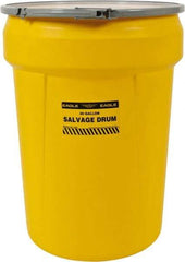 Eagle - 30 Gallon Capacity, Metal Lever Lock, Yellow Salvage Drum - 5 Gallon Container, Polyethylene, 220 Lb. Capacity, UN 1H2/X100/S Listing - Apex Tool & Supply