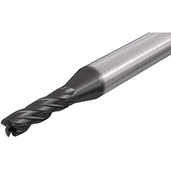 Iscar - 2mm, 6mm LOC, 6mm Shank Diam, 50mm OAL, 4 Flute, Solid Carbide Square End Mill - Single End, TiAlN Finish, Spiral Flute, 30° Helix, Right Hand Cut, Right Hand Flute - Apex Tool & Supply