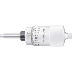 Starrett - 2 Inch, 2-1/16 Inch Plain Thimble, 5/16 Inch Diameter x 2-7/16 Inch Long Spindle, Mechanical Micrometer Head - Apex Tool & Supply