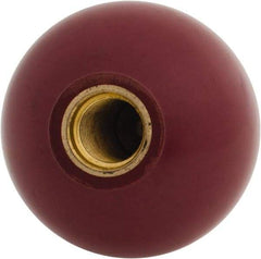 Gibraltar - 1/2-20 Thread, 1-15/16" Diam, 1-27/32" High, Female Insert Ball Knob - Red, Phenolic, Smooth Grip, 1-1/8" Hole Depth - Apex Tool & Supply