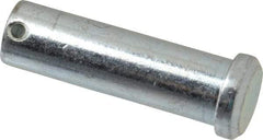 Made in USA - 3/4" Pin Diam, 2-1/2" OAL, Standard Clevis Pin - 5/32" Hole, 2-11/32" Usable Length, Zinc-Plated Steel - Apex Tool & Supply