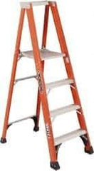Louisville - 3 Steps, 3' High, Type IAA Rating, Fiberglass Platform Ladder - 375 Lb Capacity, 23-5/8" Base Width - Apex Tool & Supply