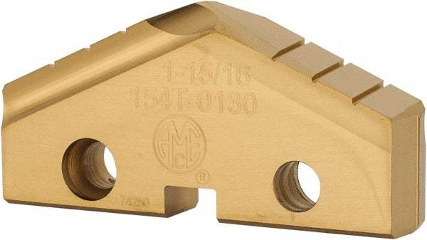 Allied Machine and Engineering - 1-15/16" Diam x 5/16" Thick, Seat Code 4, 132° Included Angle Spade Drill Insert - TiN Coated, Cobalt, Series T-A - Apex Tool & Supply