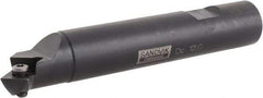 Sandvik Coromant - 45° Lead Angle, 27.13mm Max Cut Diam, 11.7mm Min Cut Diam, 7.86mm Max Depth of Cut, Indexable Chamfer and Angle End Mill - 1 Insert, 115mm Overall Length, Weldon Flat, 45° Included Angle - Apex Tool & Supply