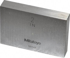 Mitutoyo - 2" Rectangular Steel Gage Block - Accuracy Grade 0, Includes Certificate of Inspection - Apex Tool & Supply