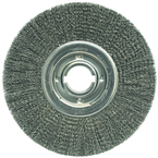 12" Diameter - 2" Arbor Hole - Crimped Steel Wire Straight Wheel - Apex Tool & Supply