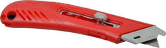 PHC - Retractable Utility Knife - 1-5/8" Blade, Red Plastic Handle, 1 Blade Included - Apex Tool & Supply