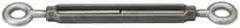 Made in USA - 1,200 Lb Load Limit, 3/8" Thread Diam, 6" Take Up, Stainless Steel Eye & Eye Turnbuckle - 7-1/8" Body Length, 9/16" Neck Length, 13" Closed Length - Apex Tool & Supply