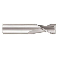 SGS - 3/4", 1" LOC, 3/4" Shank Diam, 3" OAL, 2 Flute, Solid Carbide Square End Mill - Single End, TiN Finish, Spiral Flute, 30° Helix, Centercutting, Right Hand Cut, Right Hand Flute, Series 17 - Apex Tool & Supply