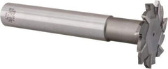Interstate - 2-1/2" Cut Diam, 1/4" Cut Width, 1" Shank Diam, 6-5/8" OAL, M42 Cobalt T-Slot Cutter - Staggered Teeth, 12 Teeth - Apex Tool & Supply