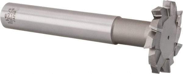 Interstate - 2-1/2" Cut Diam, 3/8" Cut Width, 23mm Neck Diam, 1" Shank Diam, 6-5/8" OAL, M42 Cobalt T-Slot Cutter - Staggered Teeth, 12 Teeth - Apex Tool & Supply