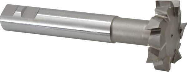 Interstate - 2-1/2" Cut Diam, 5/8" Cut Width, 23mm Neck Diam, 1" Shank Diam, 6-5/8" OAL, M42 Cobalt T-Slot Cutter - Staggered Teeth, 12 Teeth - Apex Tool & Supply