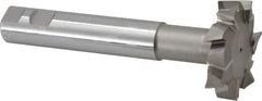 Interstate - 2-1/2" Cut Diam, 5/8" Cut Width, 23mm Neck Diam, 1" Shank Diam, 6-5/8" OAL, M42 Cobalt T-Slot Cutter - Staggered Teeth, 12 Teeth - Apex Tool & Supply