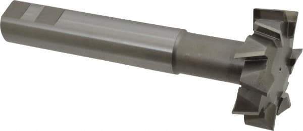 Interstate - 2-1/2" Cut Diam, 7/8" Cut Width, 1" Shank Diam, 6-5/8" OAL, M42 Cobalt T-Slot Cutter - Staggered Teeth, 12 Teeth - Apex Tool & Supply