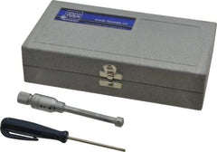 TESA Brown & Sharpe - 0.35 to 0.425", 2" Gage Depth, Mechanical Inside Hole Micrometer - 0.0001" Graduation, Ratchet Stop Thimble - Apex Tool & Supply