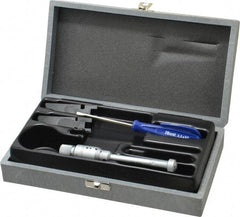 TESA Brown & Sharpe - 0.425 to 0.5", 2" Gage Depth, Mechanical Inside Hole Micrometer - 0.0001" Graduation, Ratchet Stop Thimble - Apex Tool & Supply