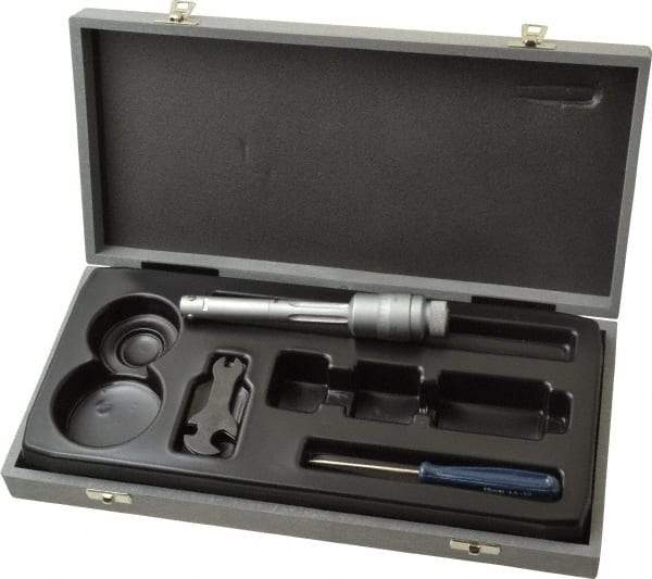 TESA Brown & Sharpe - 0.5 to 0.6", 3" Gage Depth, Mechanical Inside Hole Micrometer - 0.0002" Graduation, Ratchet Stop Thimble - Apex Tool & Supply