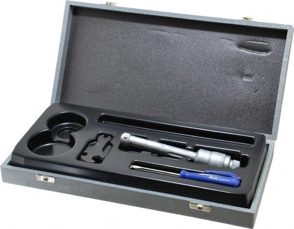 TESA Brown & Sharpe - 0.6 to 0.7", 3" Gage Depth, Mechanical Inside Hole Micrometer - 0.0002" Graduation, Ratchet Stop Thimble - Apex Tool & Supply