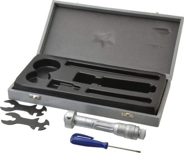TESA Brown & Sharpe - 1.2 to 1.4", 3" Gage Depth, Mechanical Inside Hole Micrometer - 0.0002" Graduation, Ratchet Stop Thimble - Apex Tool & Supply