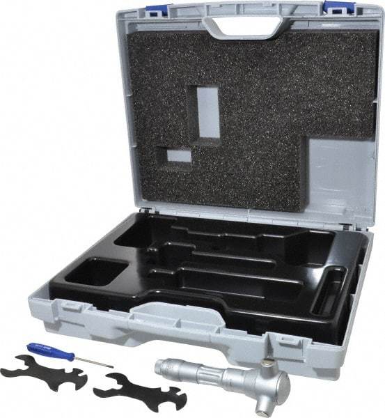 TESA Brown & Sharpe - 2.4 to 2.8", 3" Gage Depth, Mechanical Inside Hole Micrometer - 0.0002" Graduation, Ratchet Stop Thimble - Apex Tool & Supply