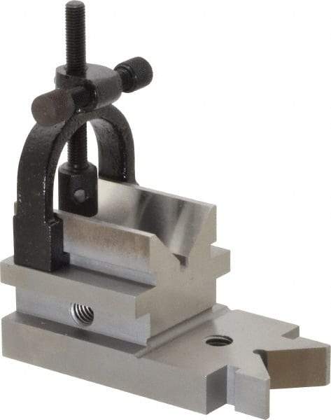 TESA Brown & Sharpe - 1-5/16" Max Capacity, 90° Angle, Steel V-Block - 3-19/32" Long x 1-7/8" Wide x 1-7/8" High, Sold as Individual - Apex Tool & Supply