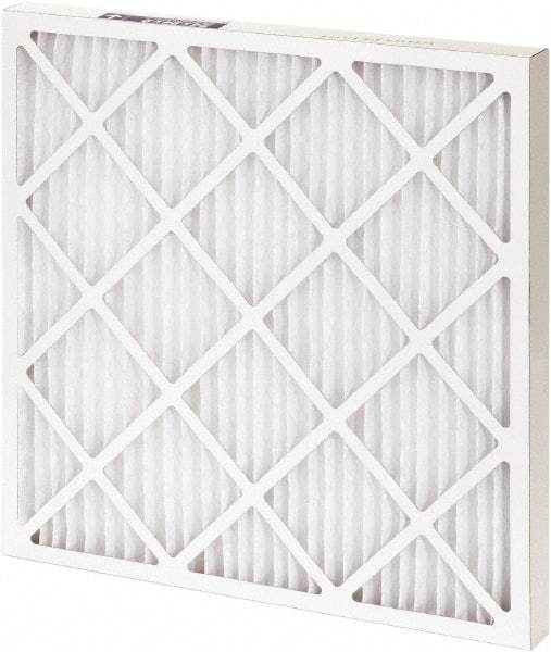Made in USA - 20" Noml Height x 25" Noml Width x 4" Noml Depth, 35% Capture Efficiency, Wire-Backed Pleated Air Filter - MERV 8, Synthetic, Integrated Paperboard Frame, 500 Max FPM, 1,750 CFM, For Any Unit - Apex Tool & Supply
