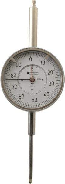TESA Brown & Sharpe - 2" Range, 0-100 Dial Reading, 0.001" Graduation Dial Drop Indicator - 3" Dial, 0.1" Range per Revolution, Revolution Counter - Apex Tool & Supply